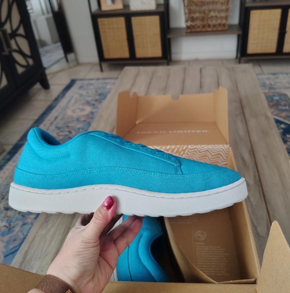 New Allbirds Mens Canvas Pasers Sneakers In Blue Size 11 - Picture 8 of 15